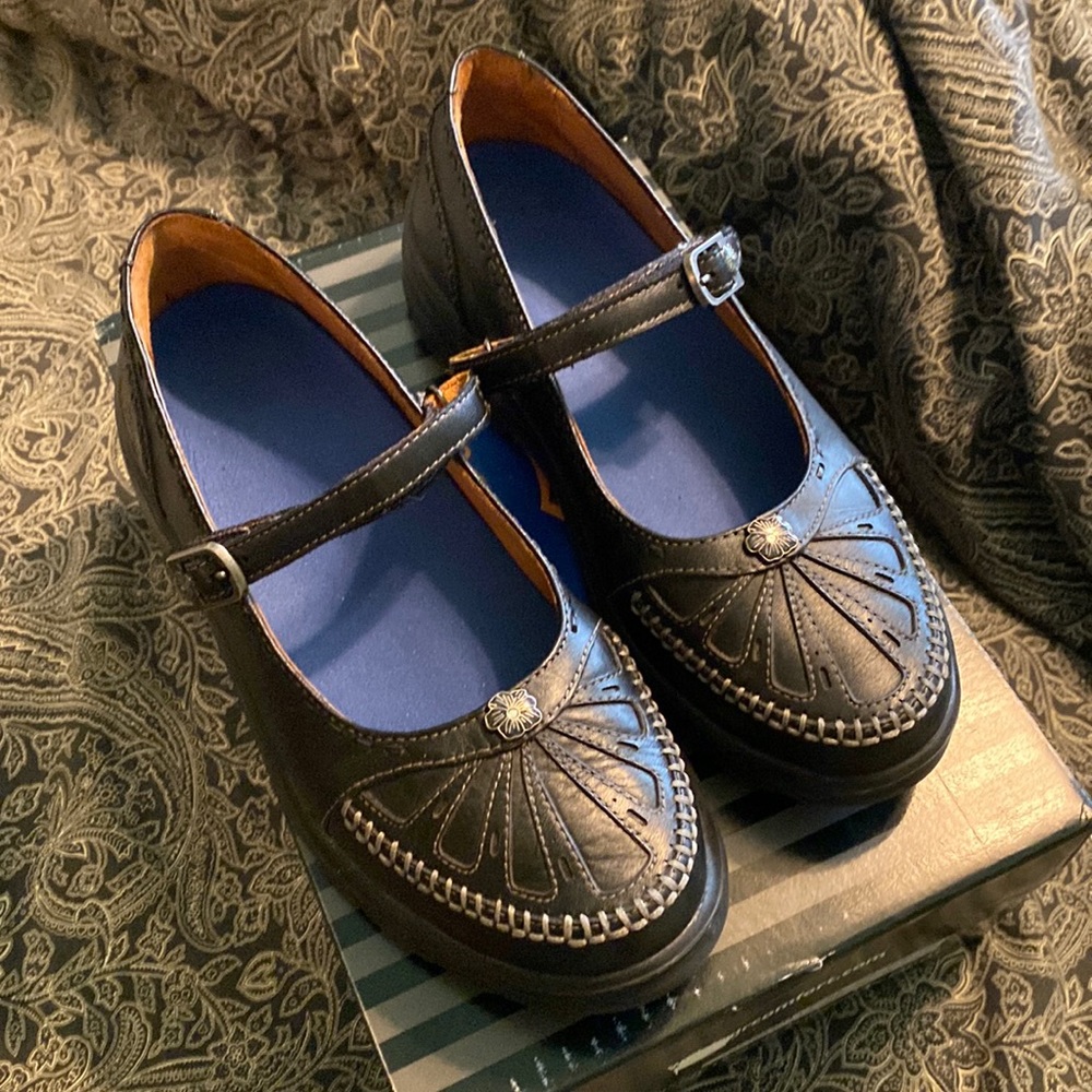Dr. Comfort Black Leather Mary Jane Paradise Size 7 VEUC